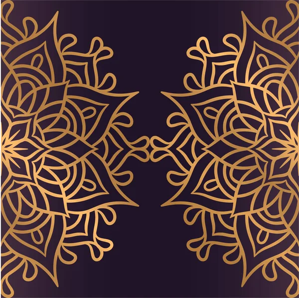 Luxury Mandala Background Golden Arabesque Oriental Vector Ornament Ethnic Lace — Stock Vector