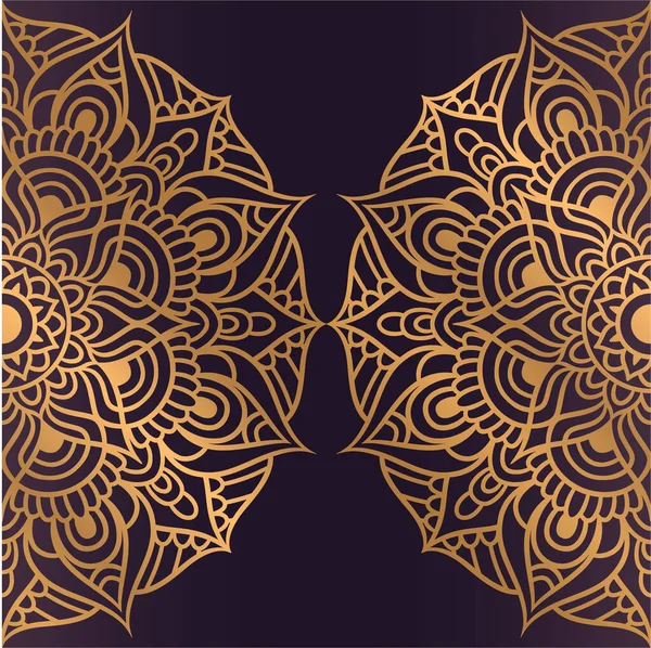 豪華なマンダラの背景ゴールデンアラベスク オリエンタルベクトルの装飾 民族レースパターン — ストックベクタ