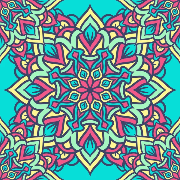 Mandala Yuvarlak Süslü Kusursuz Şablon, Etnik Çiçek Şablonu, Klasik Dekoratif Elementler