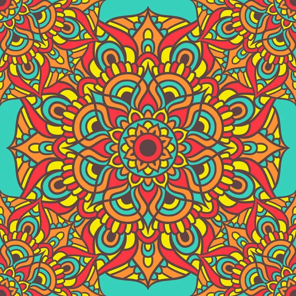 Mandala Yuvarlak Süslü Kusursuz Şablon, Etnik Çiçek Şablonu, Klasik Dekoratif Elementler