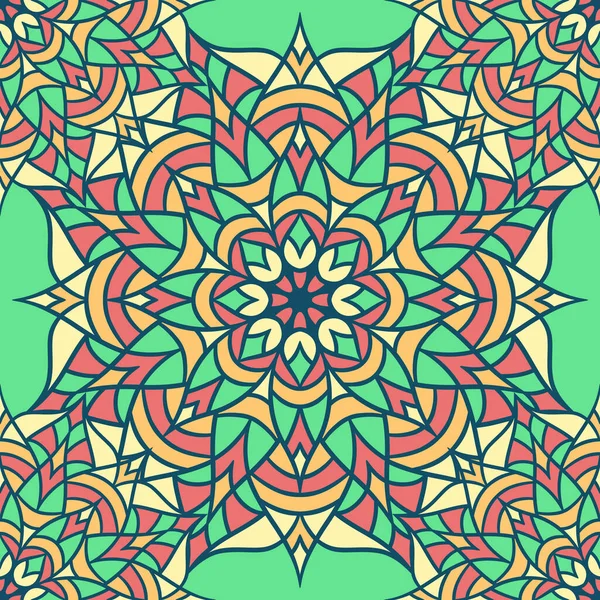 Mandala Yuvarlak Süslü Kusursuz Şablon, Etnik Çiçek Şablonu, Klasik Dekoratif Elementler