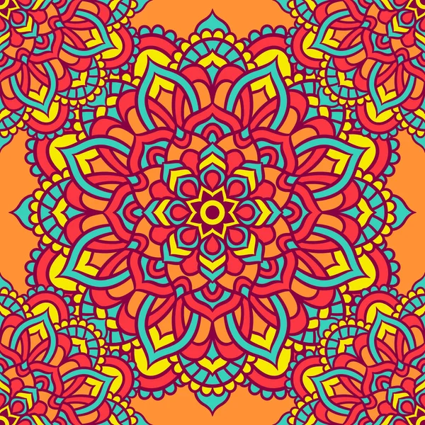 Mandala Ornament Seamless Pattern Ethnic Floral Pattern Vintage Decorative Elements — Stock Vector