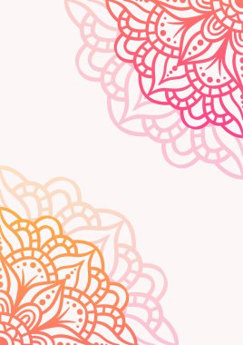 Eğilimli Continental retro mandala arka planı. Mandala yuvarlak süs arka planı