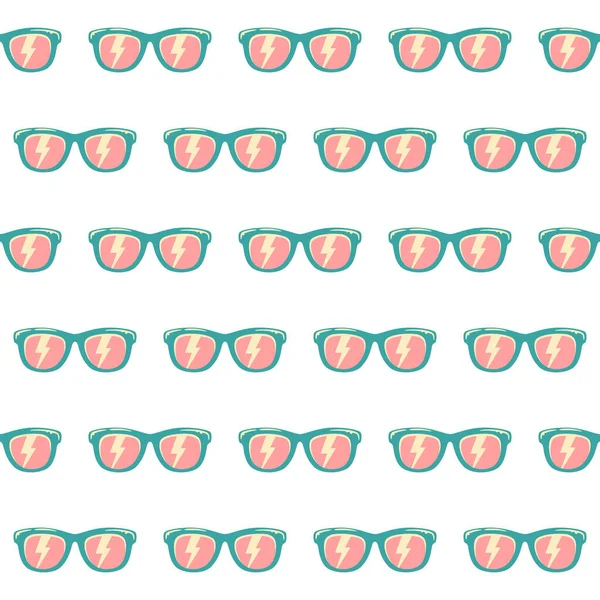 Seamless Pattern Background Sunglasses Color Vintage Sunglasses Pattern — Stock Vector