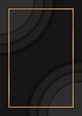 Üst üste binen katmanlı koyu renkli arkaplan, altın çizgili lüks arkaplan