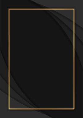 Üst üste binen katmanlı koyu renkli arkaplan, altın çizgili lüks arkaplan