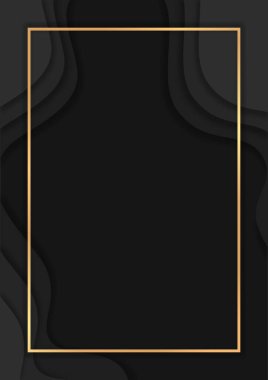 Üst üste binen katmanlı koyu renkli arkaplan, altın çizgili lüks arkaplan