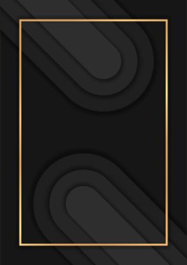 Üst üste binen katmanlı koyu renkli arkaplan, altın çizgili lüks arkaplan