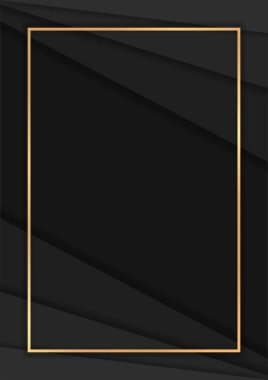 Üst üste binen katmanlı koyu renkli arkaplan, altın çizgili lüks arkaplan