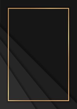 Üst üste binen katmanlı koyu renkli arkaplan, altın çizgili lüks arkaplan