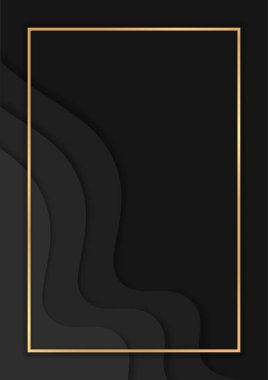 Üst üste binen katmanlı koyu renkli arkaplan, altın çizgili lüks arkaplan