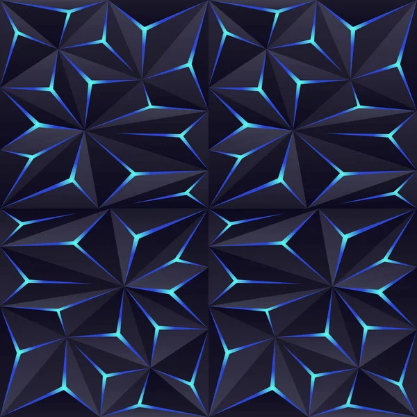 光の効果を持つ抽象暗い多角形の背景 現代の幾何学的背景 — ストックベクタ