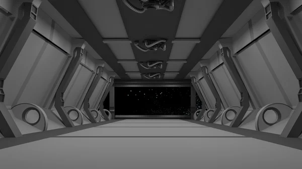 Futuristico corridoio interno stage.3D rendering — Foto Stock