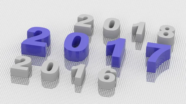 2017 año nuevo, renderizado 3D — Foto de Stock