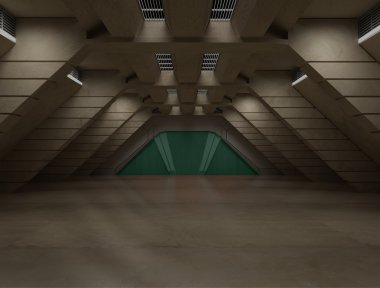 Bilim kurgu iç sahne - sci fi koridor