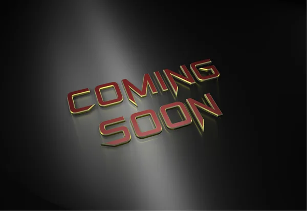 Coming soon message on grey background RAW render — Stock Photo, Image