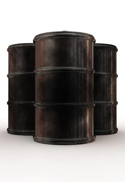 Dirty barrels tree peaces — Stock Photo, Image