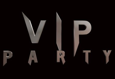 Vip Parti logo isolated on black background