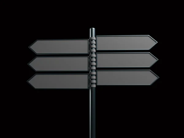 Signpost isolado em fundo preto — Fotografia de Stock