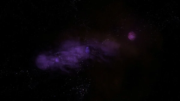 Galassia spaziale con pianeti — Foto Stock