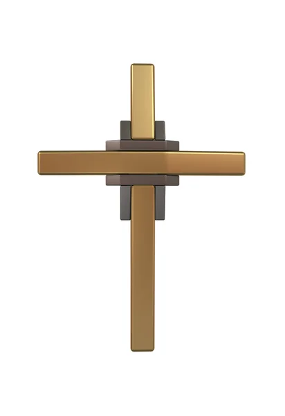 Modernes Kreuzsymbol auf weißem Hintergrund — Stockfoto