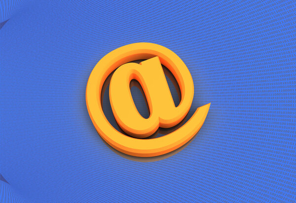 E mail Symbol  with Binary code background