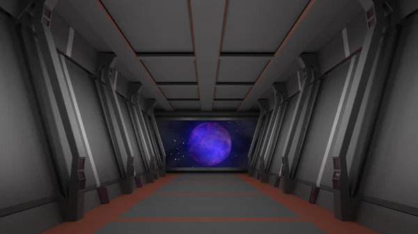 Sci fi koridor yüksek çözünürlükte 3d render