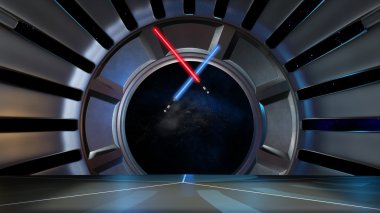 Lightsaber uzay ortamında, senin characte comp için hazır