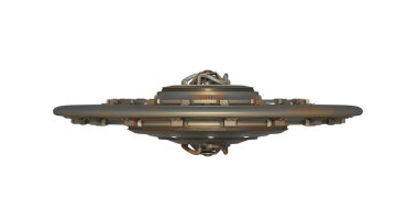 Beyaz arkaplanda izole edilmiş UFO