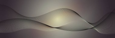 Pürüzsüz bir eğimle soyut dalga arkaplanı. Gri, bej ve ince altın tonlarıyla akan çizgiler parlak ve modern bir tasarım yaratır. Teknoloji, iş ya da yaratıcı proje geçmişi için mükemmel..