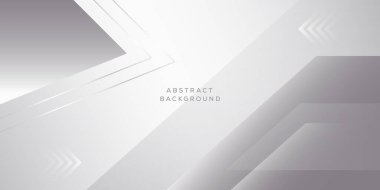 Geometrik şekilli, yumuşak eğimli ve modern beyaz-gri tonlu minimal soyut vektör arkaplan tasarımı. Sunumlar, afişler, şablonlar, kurumsal tasarımlar ve dijital düzenler için ideal.