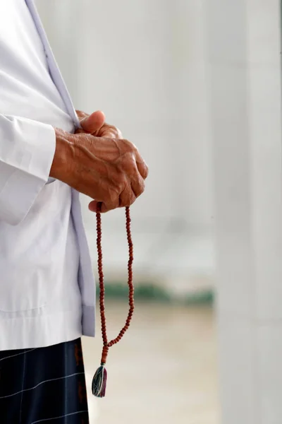 Muslim Praying Tasbih Prayer Beads Close — Foto Stock