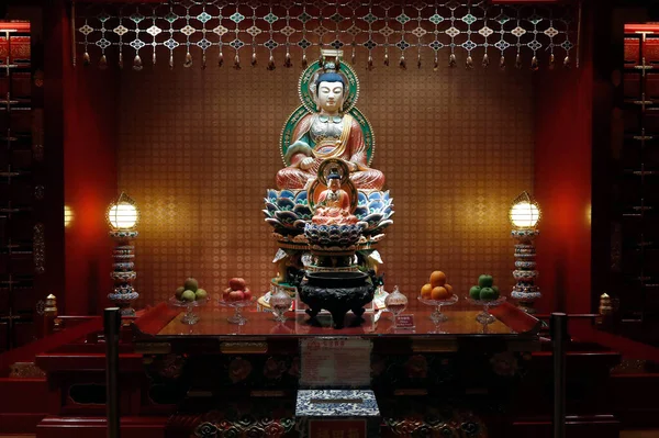 Temple Relique Dentaire Bouddha Chinatown Sagesse Bodhisattva Manjushri Singapour — Photo