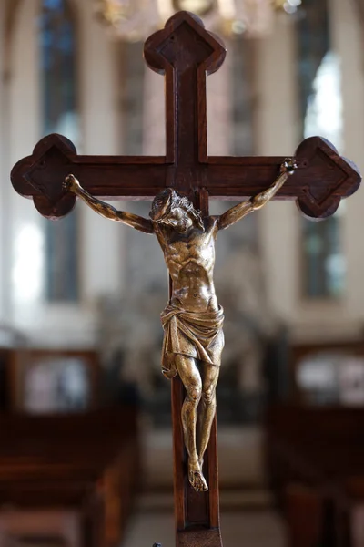 Crucifijo Jesús Cruz Estrasburgo Francia — Foto de Stock