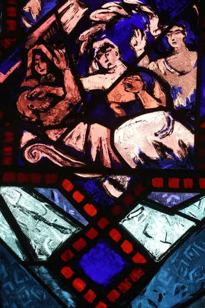 聖パウロ教会 ステンドグラスの窓 トビアス ジュネーヴ スイス — ストック写真