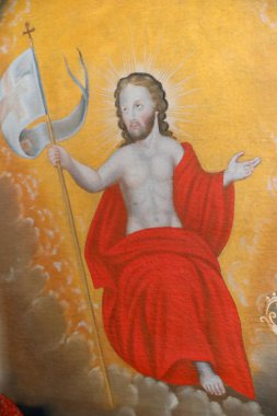 Baroq Şapeli. Yüce İsa aşkına! Diriliş. Saint-Nicolas de Veroce. Fransa. 