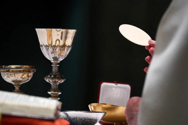 Das Kloster Der Heimsuchung Katholische Messe Eucharistiefeier Nahaufnahme Marclaz Frankreich — Stockfoto