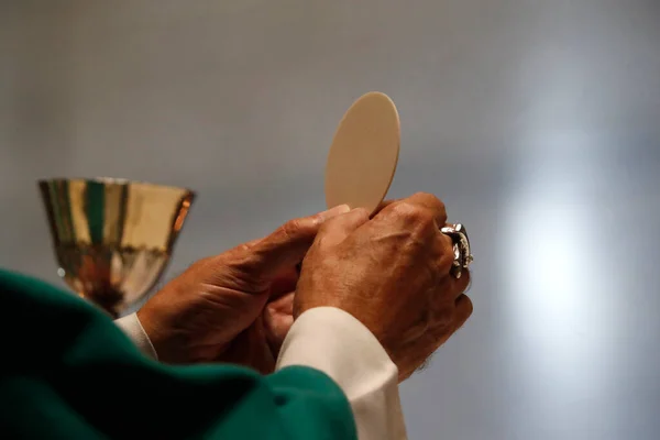 Mosteiro Visitação Massa Católica Romana Celebração Eucarística Marclaz França — Fotografia de Stock