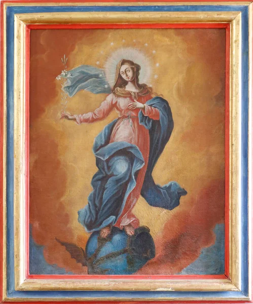 Barokkien Kappeli Virginn Mary Olen Pahoillani Saint Nicolas Veroce Ranska — kuvapankkivalokuva