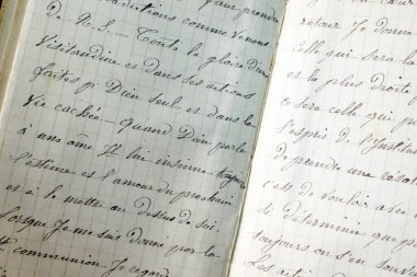 Ziyaret Manastırı. Saygıdeğer Rahibe Marie Martha Chambon 'un defteri. Marclaz. Fransa. 
