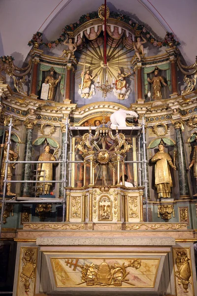 Restoration Saint Gervais Baroque Church Hanging Paintings France — Stock fotografie