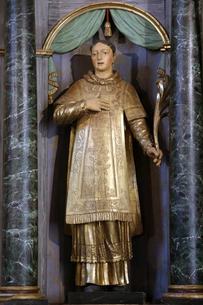 Restaurering Saint Gervais Barockkyrka Staty Sankta Stephen Frankrike — Stockfoto