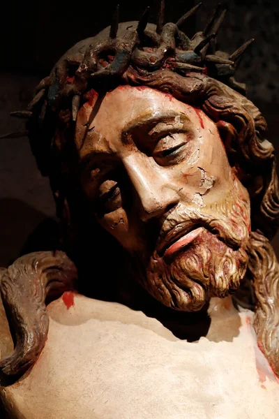 Mosteiro Visitação Crucifixo Jesus Cruz Século Escultura Marclaz França — Fotografia de Stock