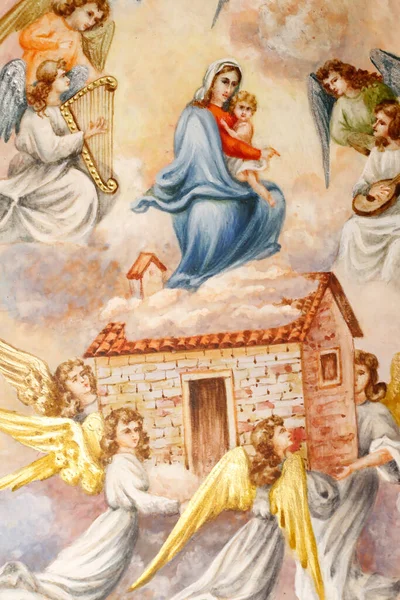 Illuminazione Manoscritta Litanie Della Beata Vergine Maria Xix Secolo Marclaz — Foto Stock
