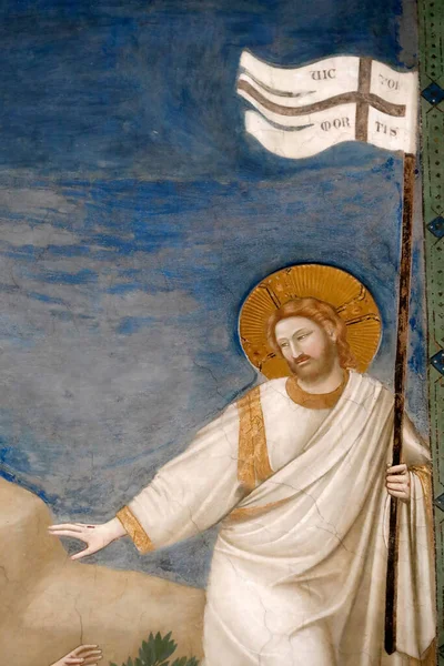 Cappella Degli Scrovegni Affresco Giotto Xiv Secolo Risurrezione Cristo Padova — Foto Stock