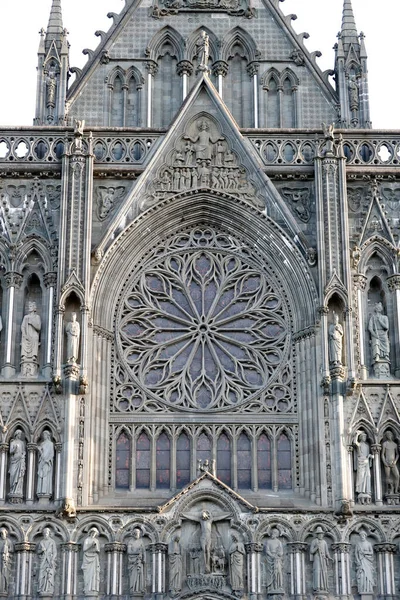 Katedra Nidaros Zachodni Front Trondheim Norwegia — Zdjęcie stockowe