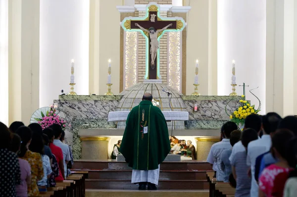 Messe Catholique Dimanche Matin Église Gia Dinh Chi Minh Ville — Photo