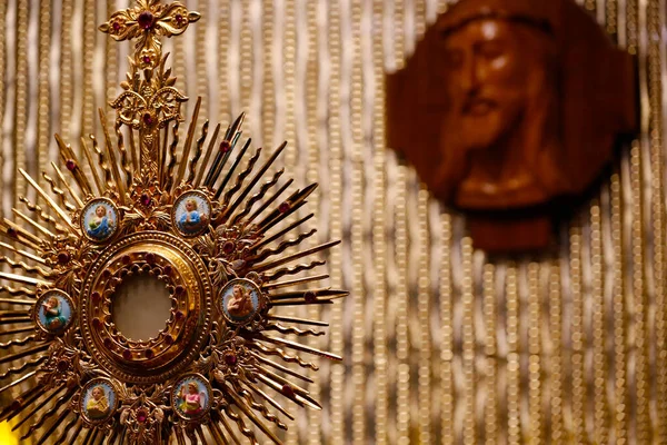 Igreja Católica Santíssimo Sacramento Monstrance Adoração Eucarística — Fotografia de Stock