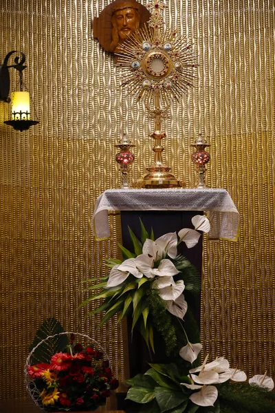 Igreja Católica Santíssimo Sacramento Monstrance Adoração Eucarística — Fotografia de Stock