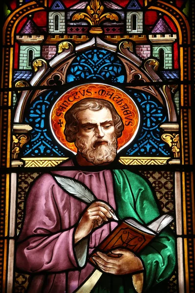 Μητρόπολη Notre Dame Γυαλί Ασφαλείας Άγιος Ματθαίος Αυτός Απόστολος Τσι — Φωτογραφία Αρχείου